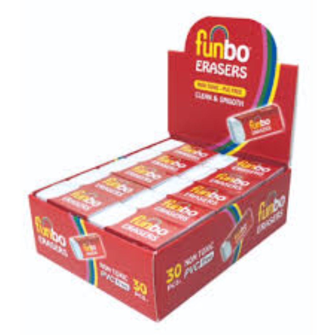 Funbo Eraser Medium Bx = 30 Pcs FO-ER-015M